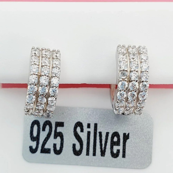 "925 Sterling Silver Cubic Zirconia Earrings, U19254657 - Picture 1 of 11
